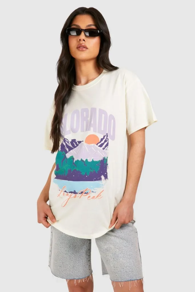 Stone Maternity Colorado Print Oversized T-Shirt