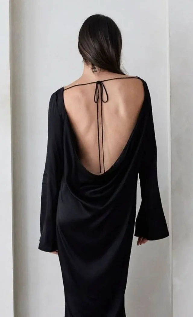 Backless Bell Sleeve Gown