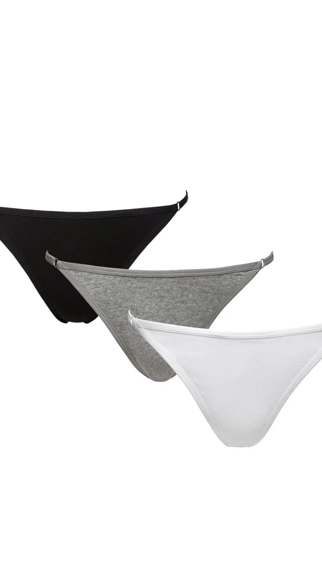 Cotton Rib Adjustable Brief - 3 Pack