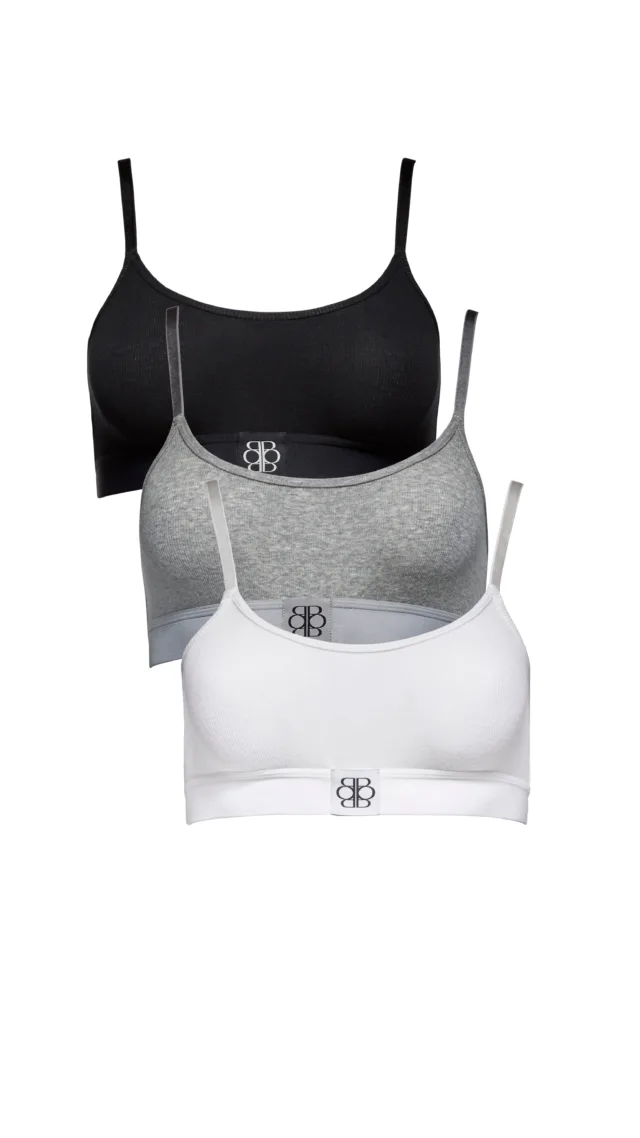 Cotton Rib Bralette - 3 Pack