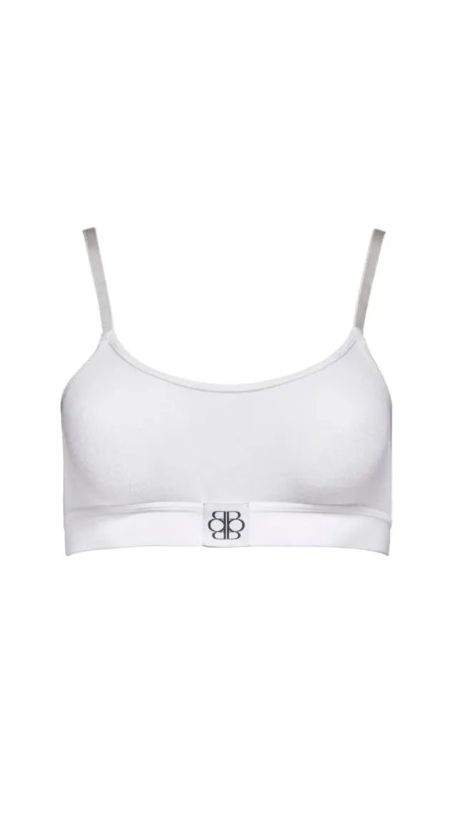 Cotton Rib Bralette - Ivory