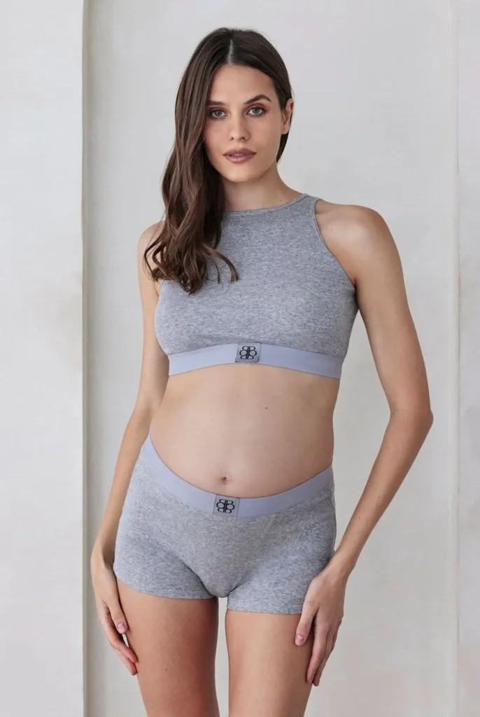 Cotton Rib Crop Top - Heather Grey