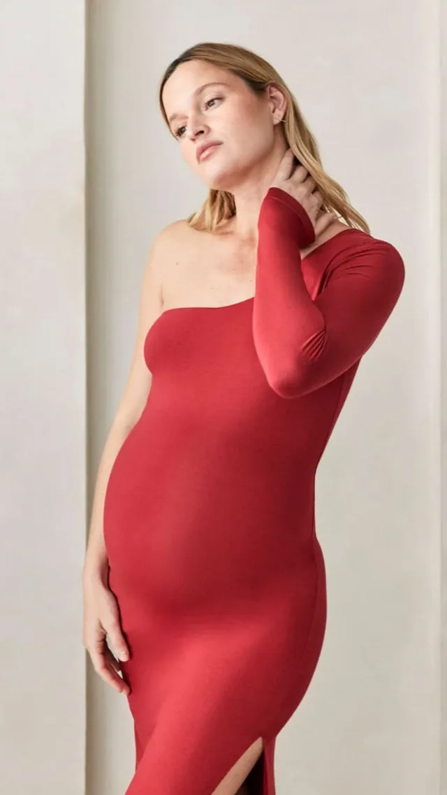 The One Shoulder Evening Maternity Dress