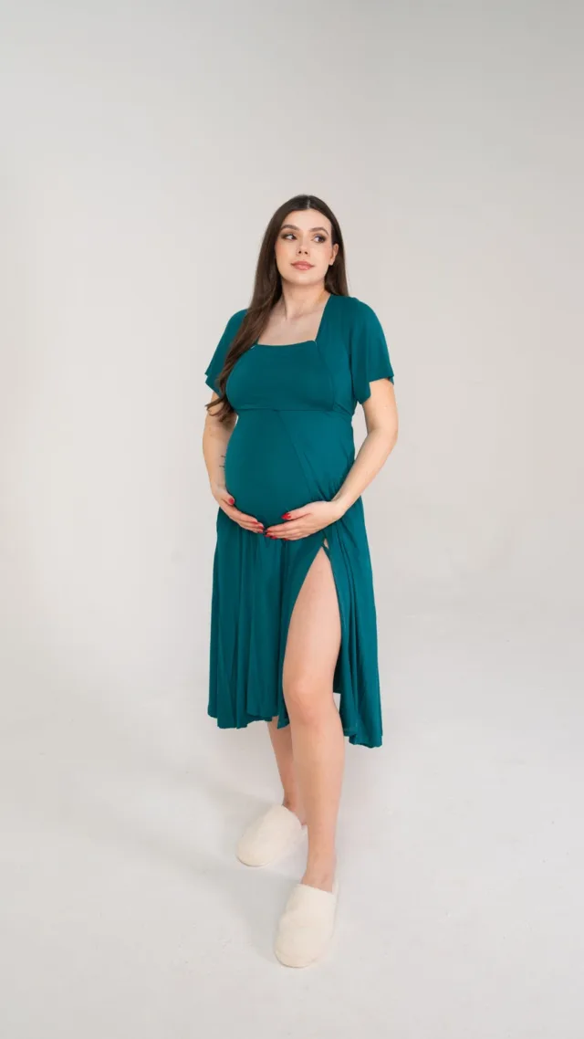 Cassidy Labor & Postpartum Gown Teal