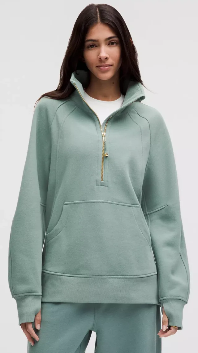 Scuba Oversized Funnel-Neck Half Zip  Long