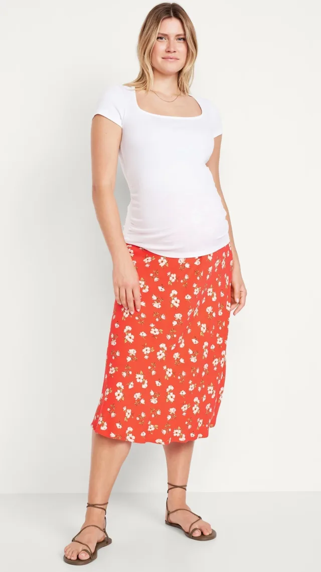 Maternity A-Line Midi Skirt