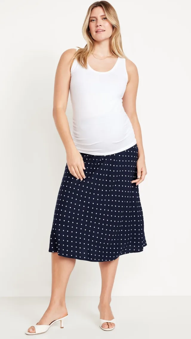 Maternity A-Line Midi Skirt