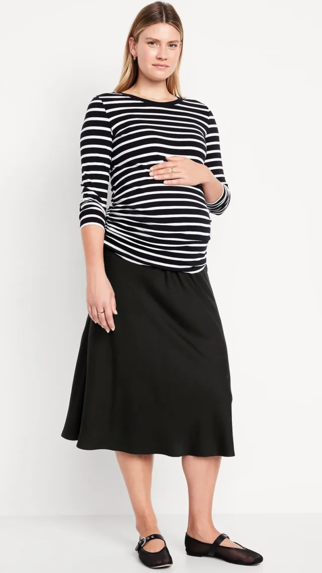 Maternity A-Line Midi Skirt