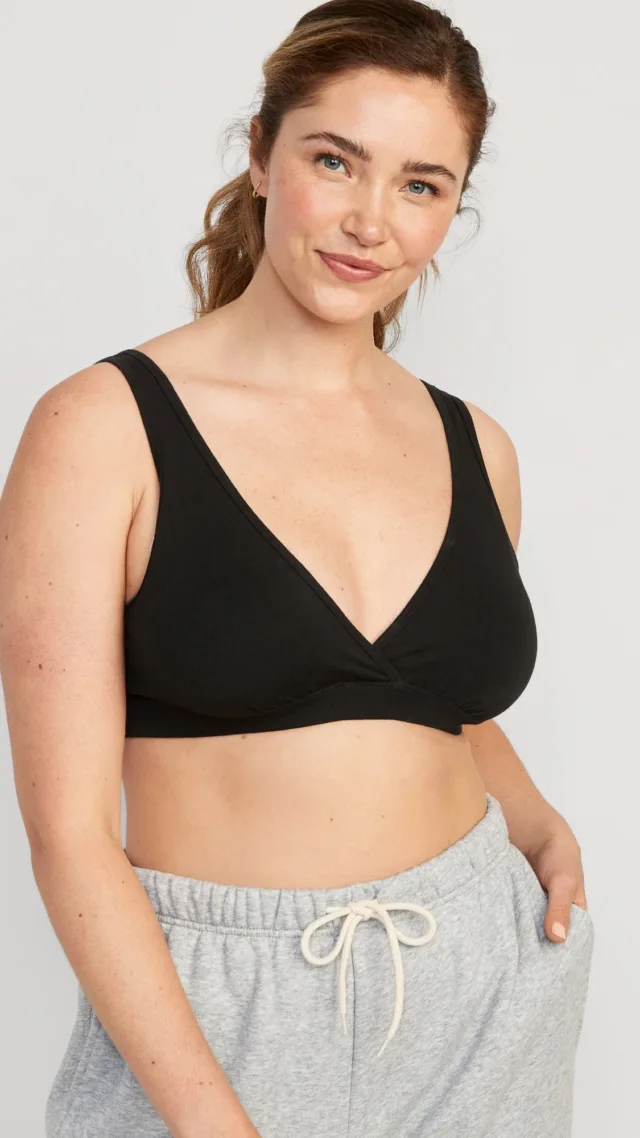 Maternity Cross-Front Cotton Nursing Bralette