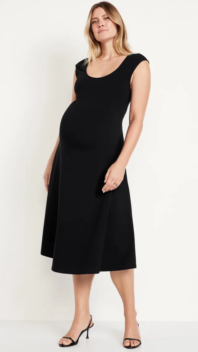 Maternity Fit And Flare Midi Dress