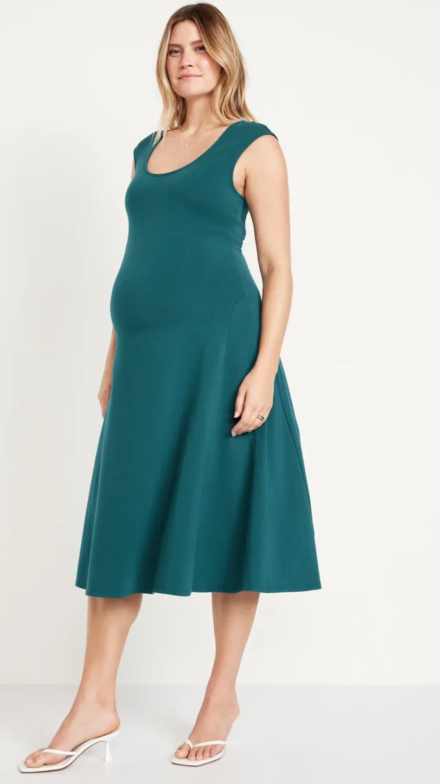 Maternity Fit And Flare Midi Dress