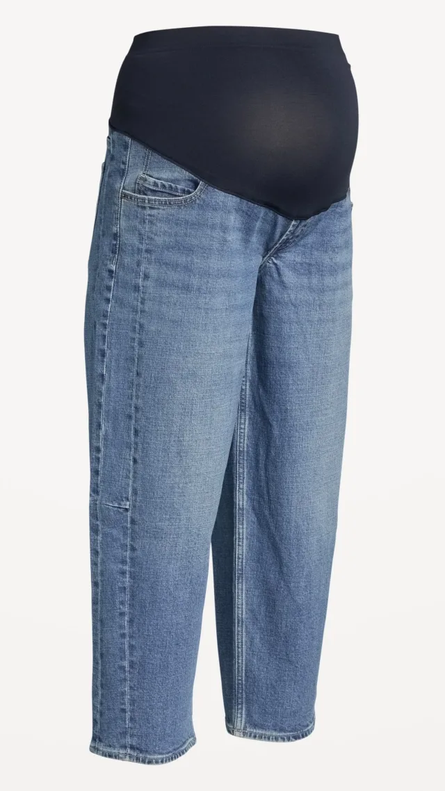 Maternity Full Panel Barrel Ankle Jeans