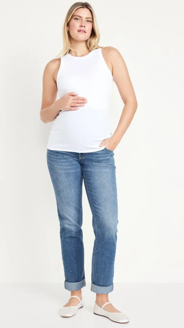 Maternity Full-Panel Boyfriend Jeans