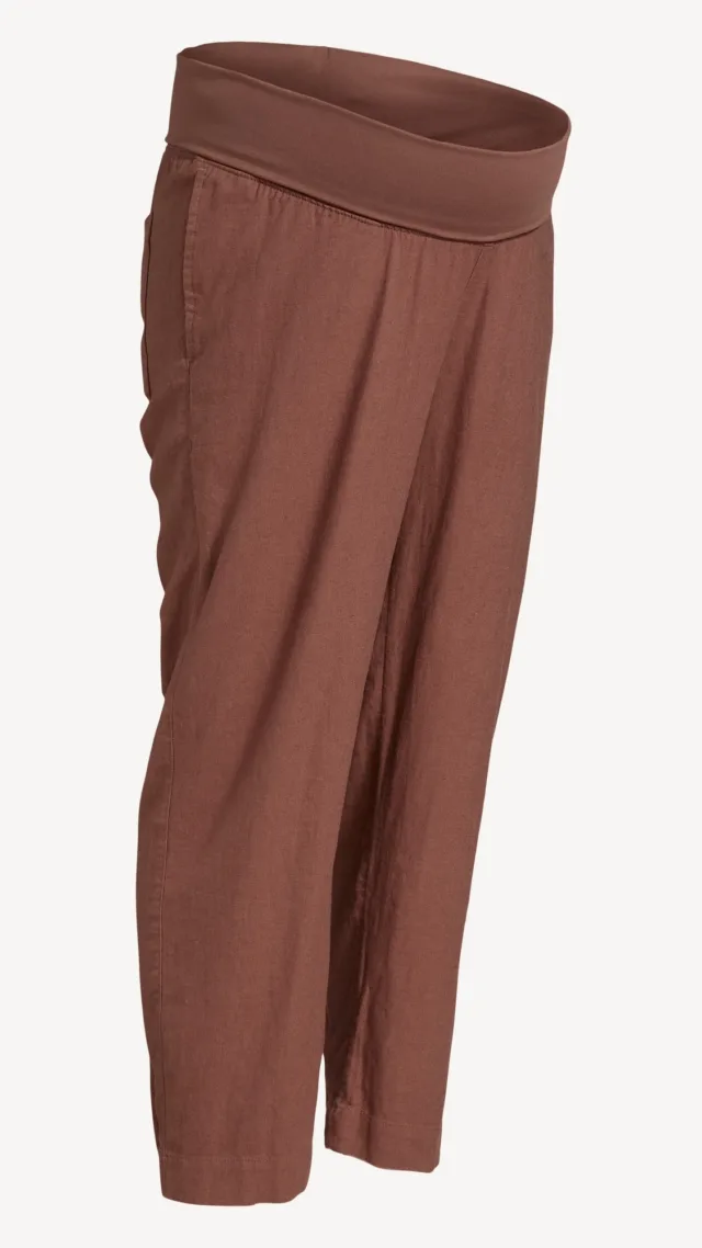 Maternity Rollover Waist Linen Pant