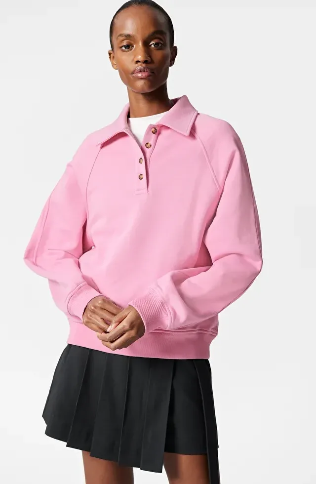 Collared Polo Sweatshirt