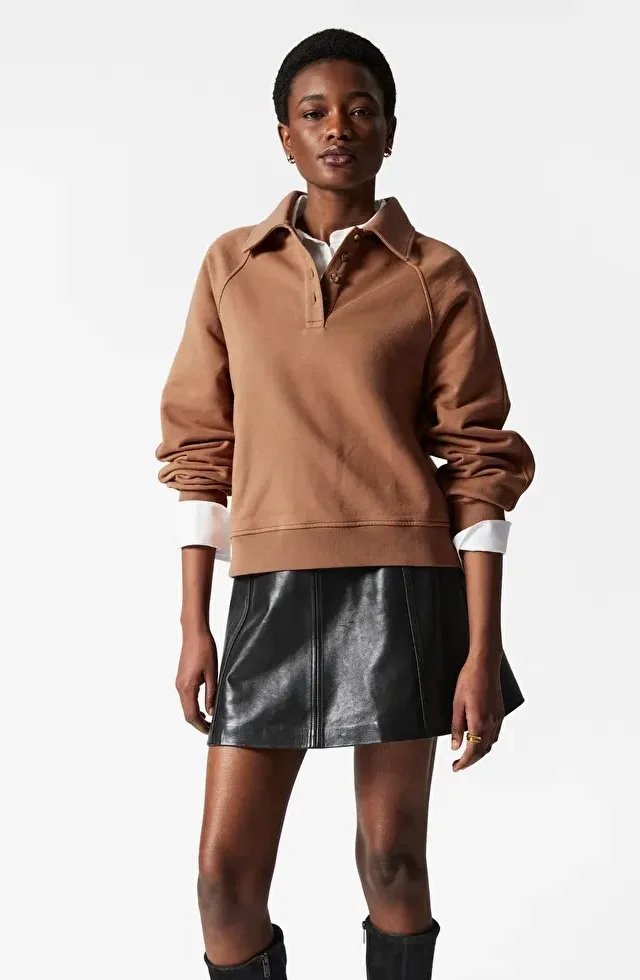 Collared Polo Sweatshirt