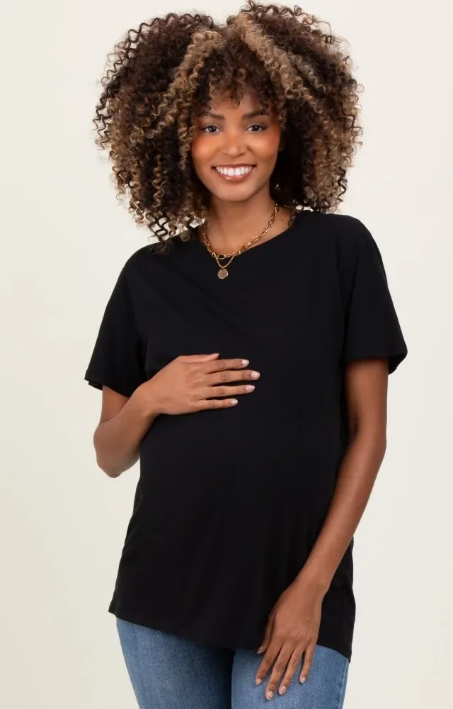 Black Basic Maternity Tee