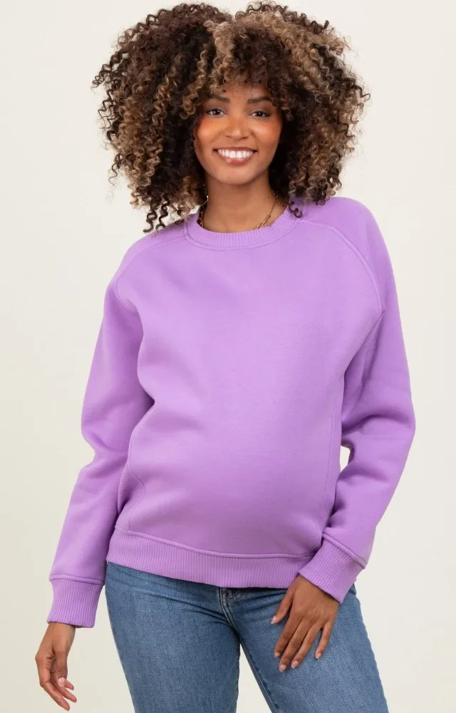 Lavender Fleece Maternity Sweatshirt