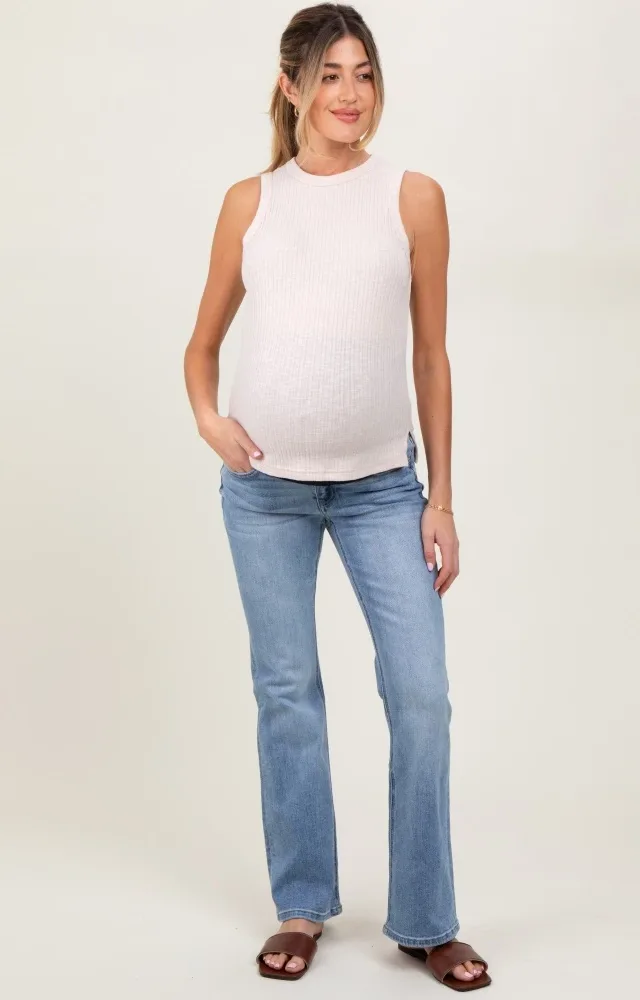 Light Blue Vintage Wash Maternity Bootcut Jeans