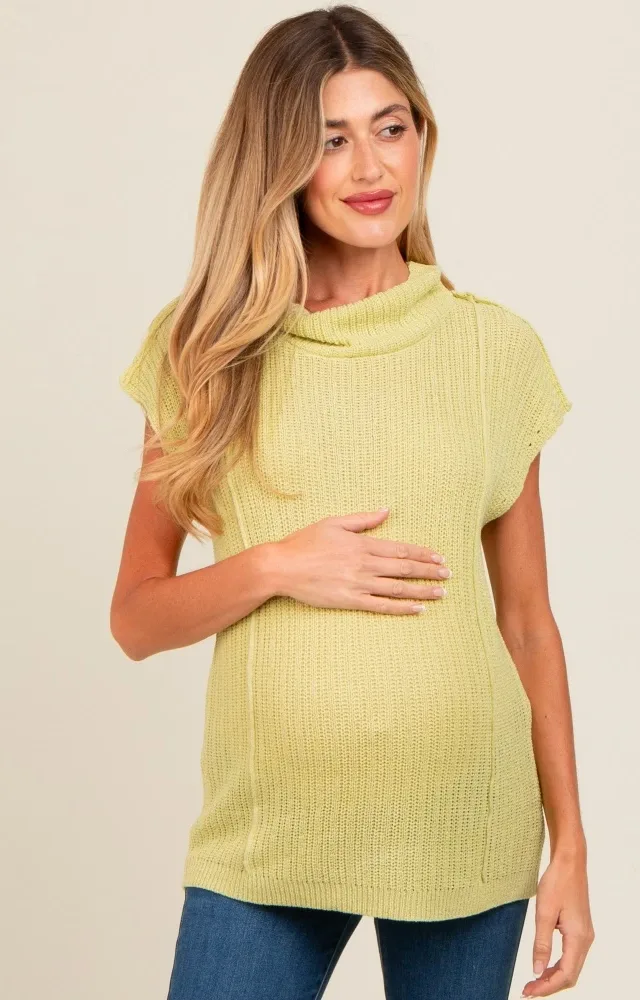 Lime Knit Maternity Tunic Sweater Top