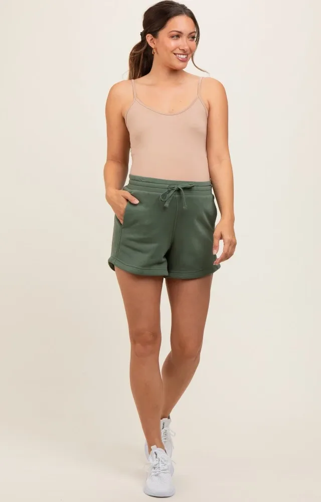 Olive Terry Maternity Shorts