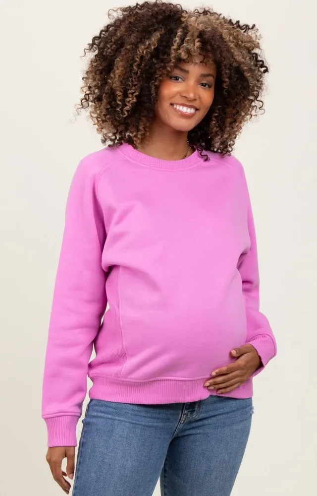 Pink Fleece Maternity Sweatshirt