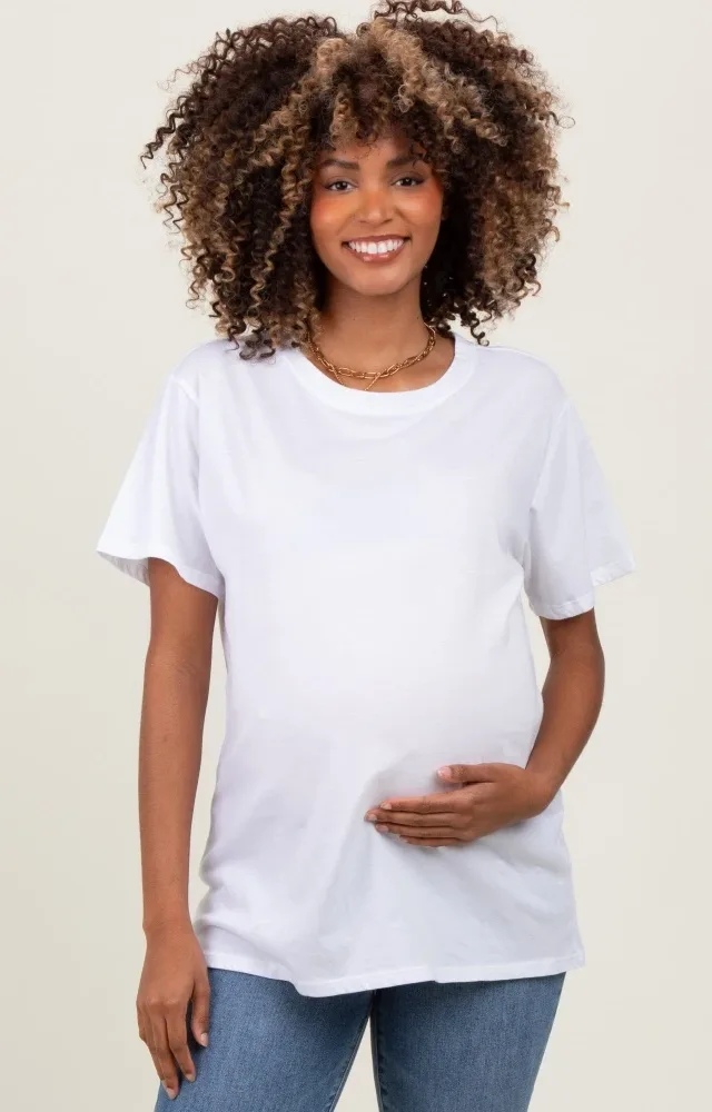 White Basic Maternity Tee