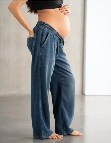 Oslo | Under Bump Wide-Leg Maternity Jeans