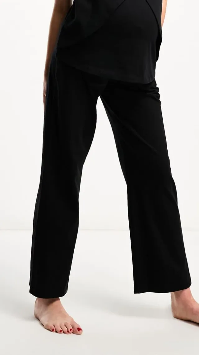 Asos Design Maternity Mix & Match Cotton Pajama Pants In Black