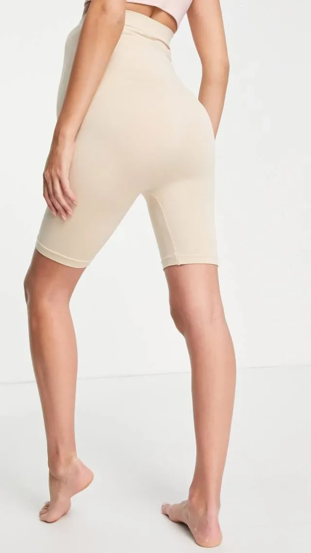 Mamalicious Maternity Over The Bump Shapewear Shorts In Beige