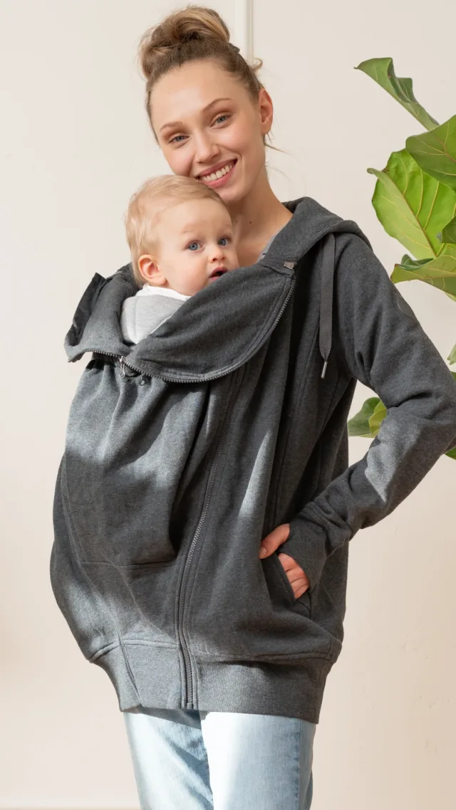 Connor | Grey 3 In 1 Maternity Hoodie