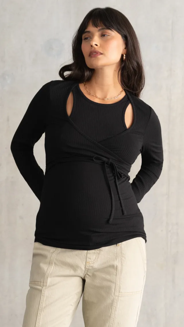 Piper | Ribbed Wrap Maternity & Nursing Top