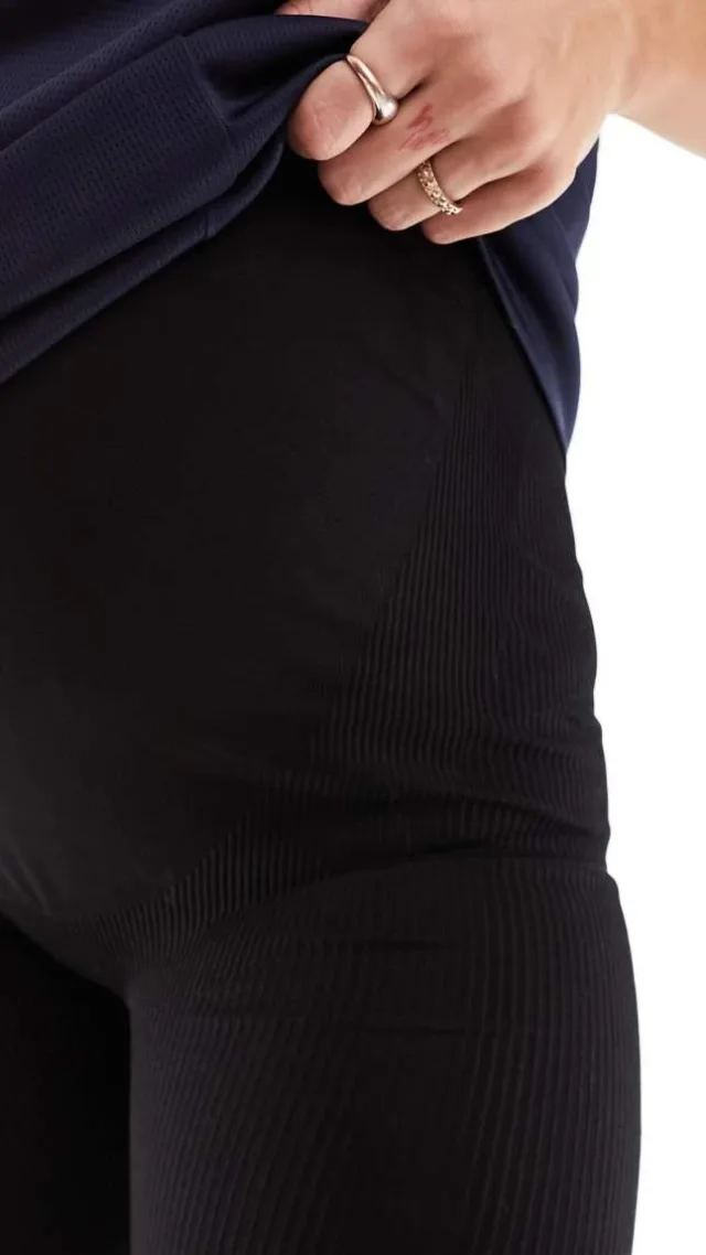 4505 Maternity Icon Seamless Rib Gym Legging In Black