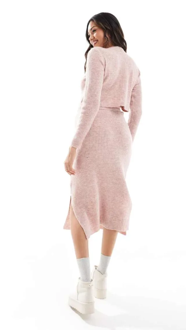 Mamalicious Maternity Midi Skirt In Rose Pink - Part Of A Set