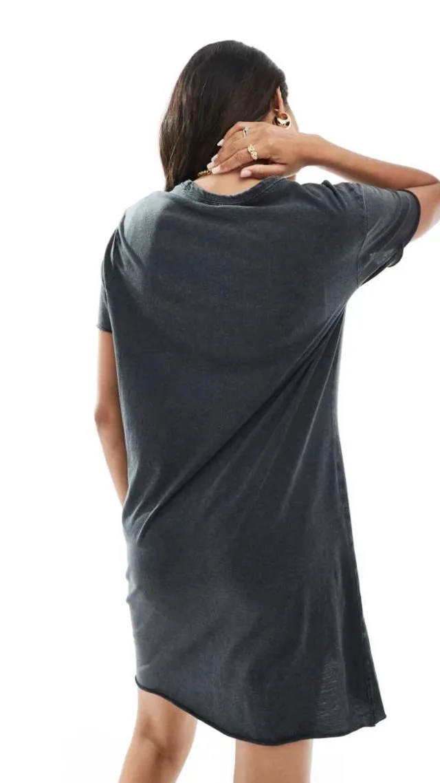 Only Maternity Tiger Print T-Shirt Mini Dress In Dark Gray