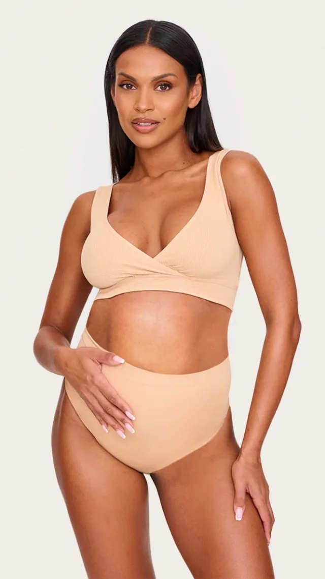 Maternity Nude Wrap Over Nursing Bra
