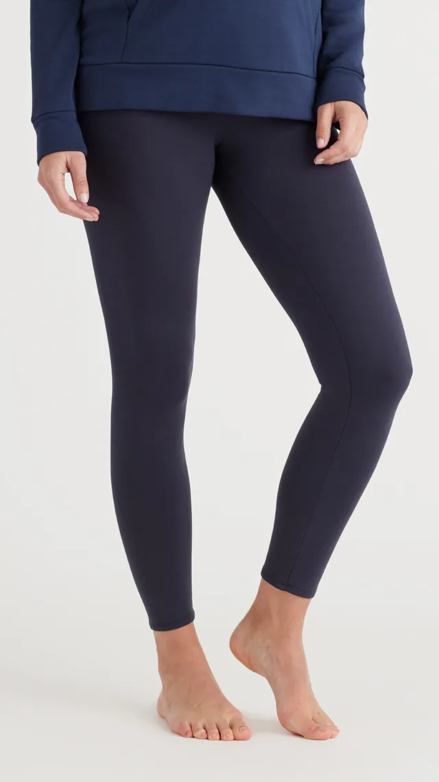 Navy Organic Cotton French Terry Maternity & Postpartum Lounge Leggings