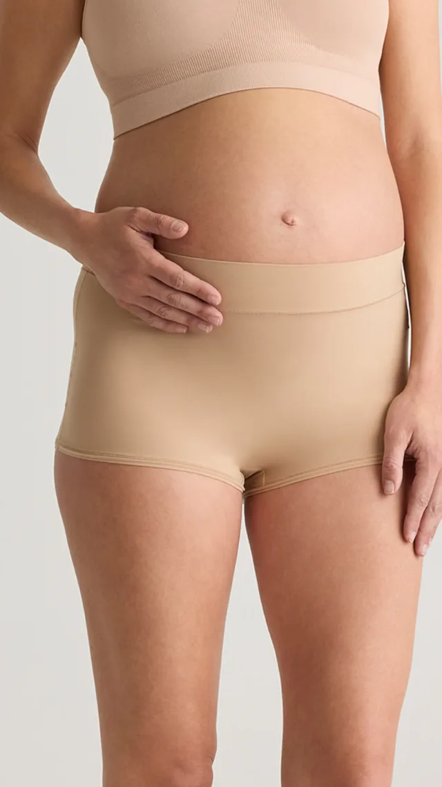 Sand Second Skin Maternity & Postpartum Boyshort (6-Pack)