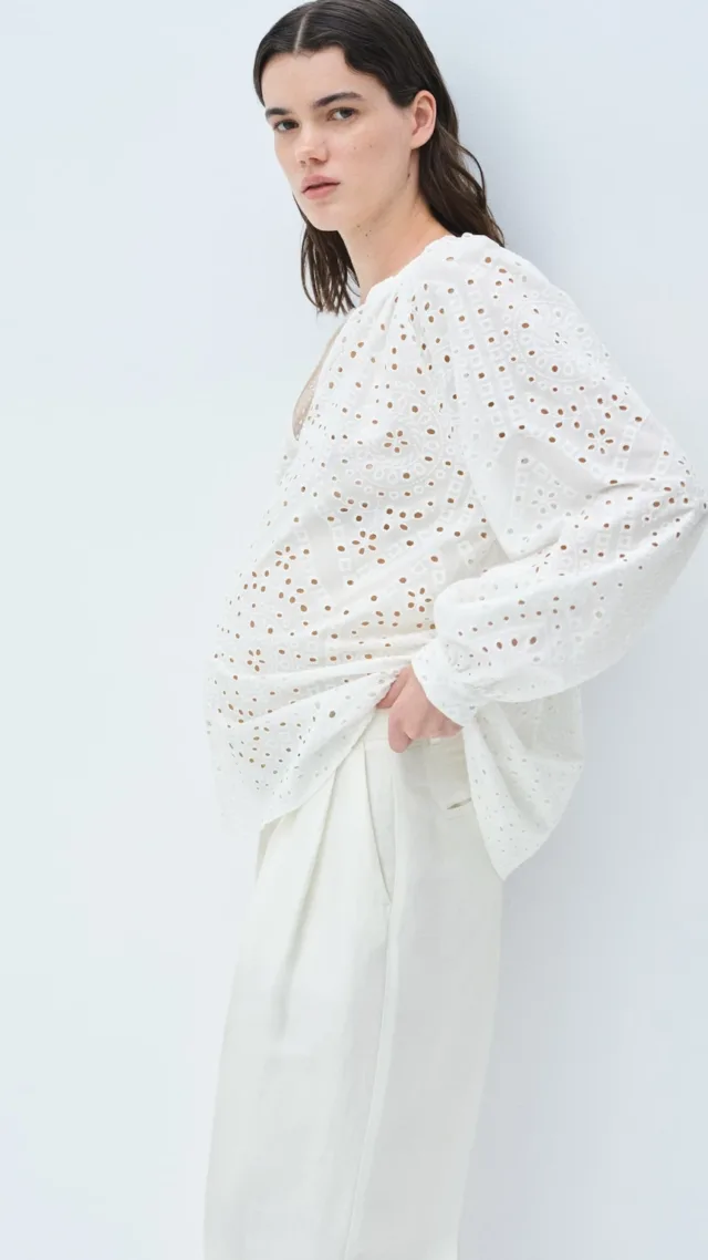 Mama Before & After Eyelet-Embroidered Blouse