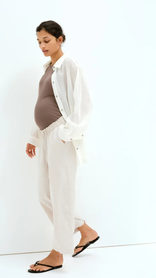 Mama Before & After Linen-Blend Pants