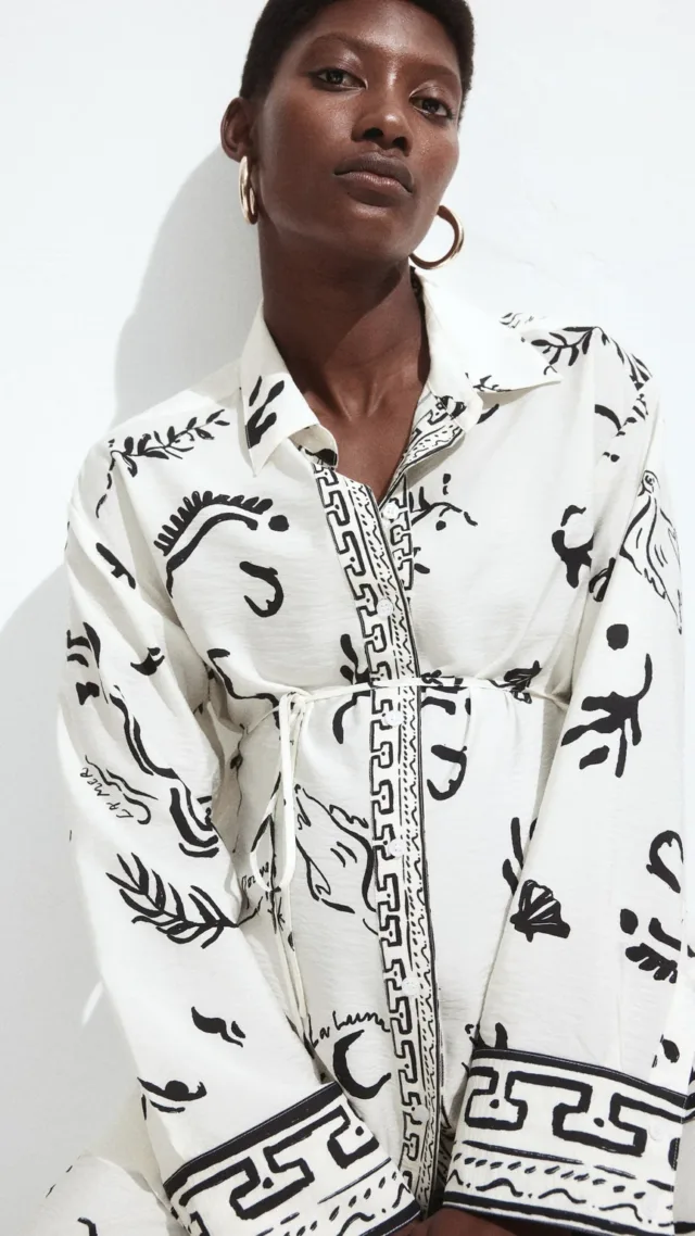 Mama Before & After Tie-Belt Shirt