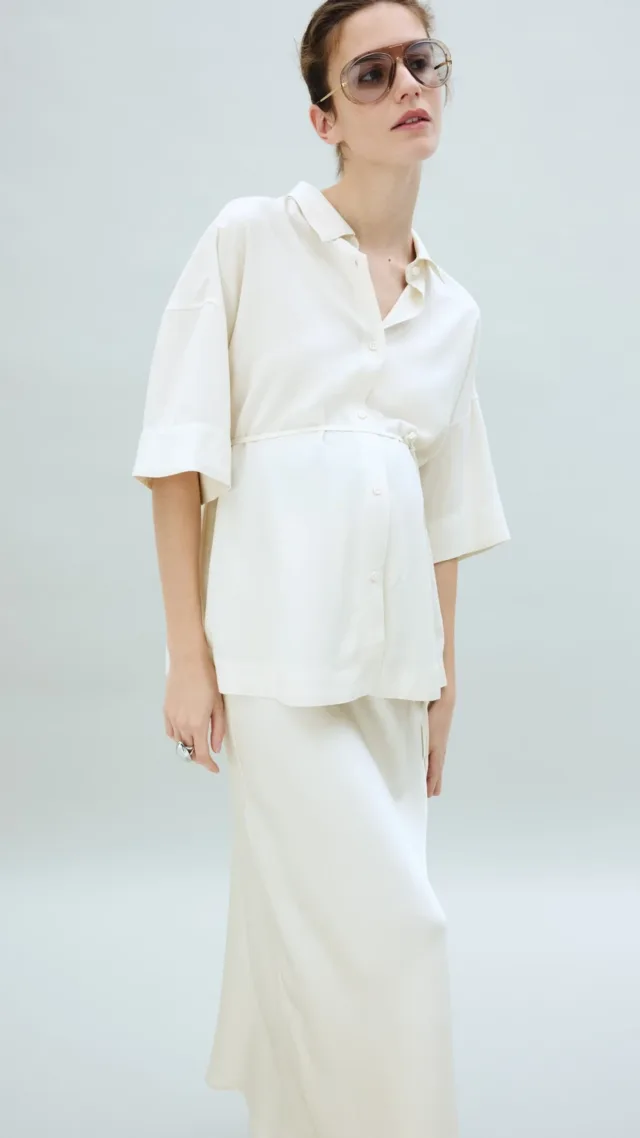Mama Before & After Tie-Belt Shirt