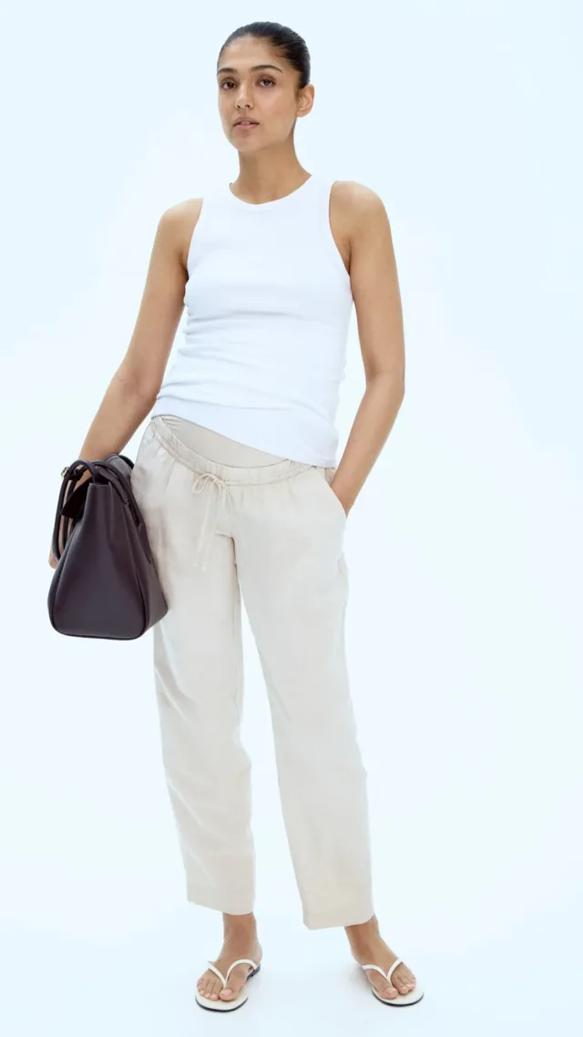 Mama Linen-Blend Pants
