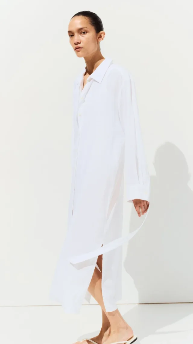 Mama Linen-Blend Shirt Dress