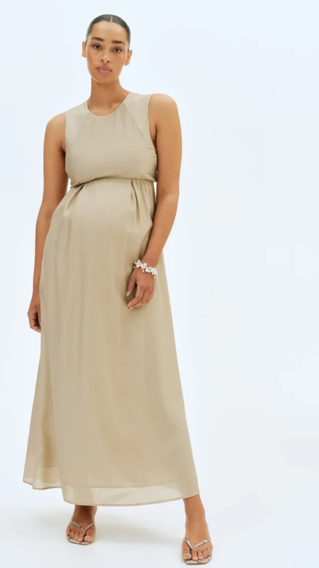 Mama Long Dress With Bow At Back