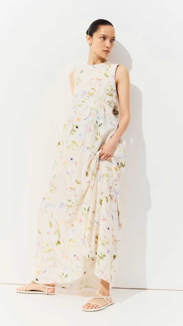 Mama Long Dress With Bow At Back