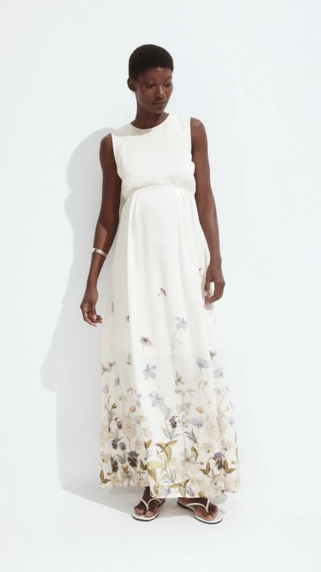 Mama Long Dress With Bow At Back