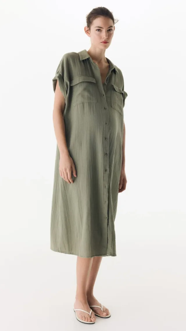 Mama Muslin Shirt Dress