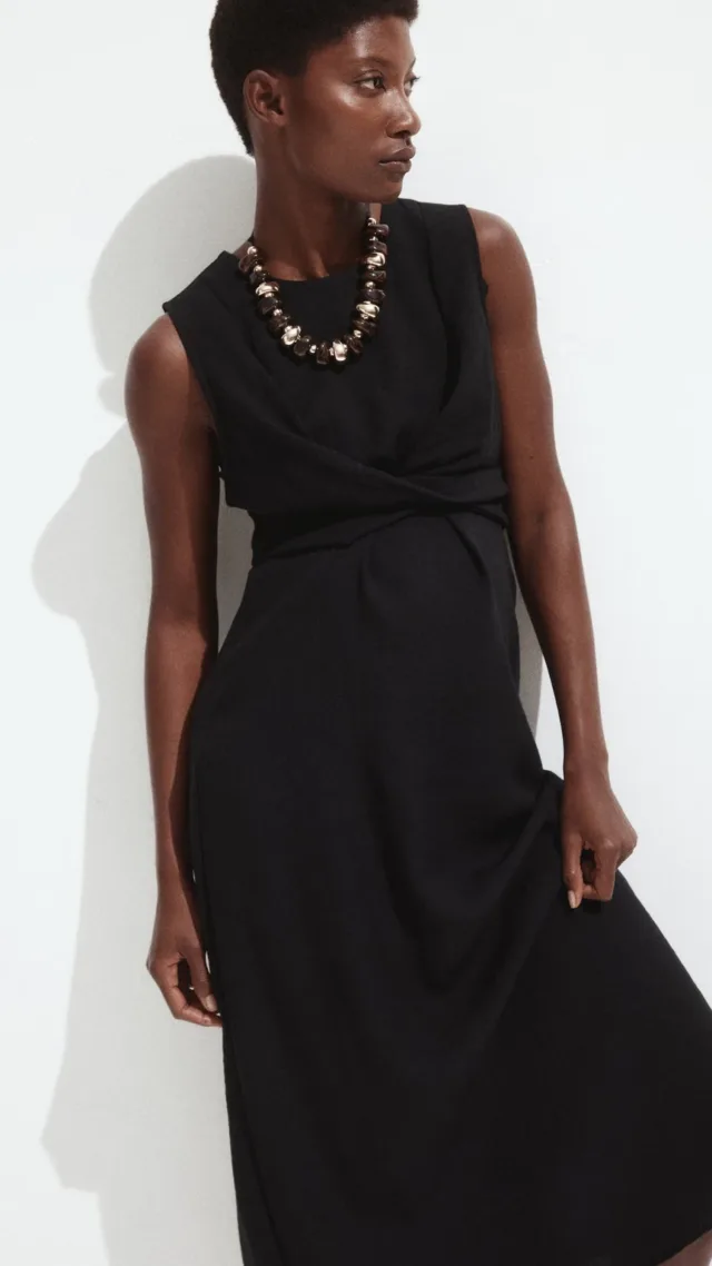 Mama Nursing Dress With Ties At Back