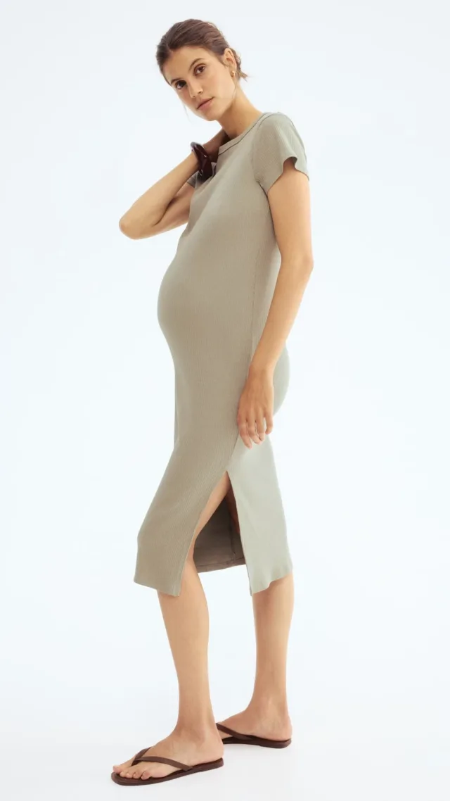 Mama Ribbed T-Shirt Dress